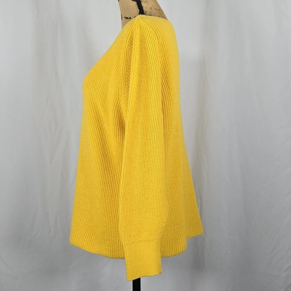 Banana Republic Women's L Yellow Ribbed Knit Boatneck Sweater